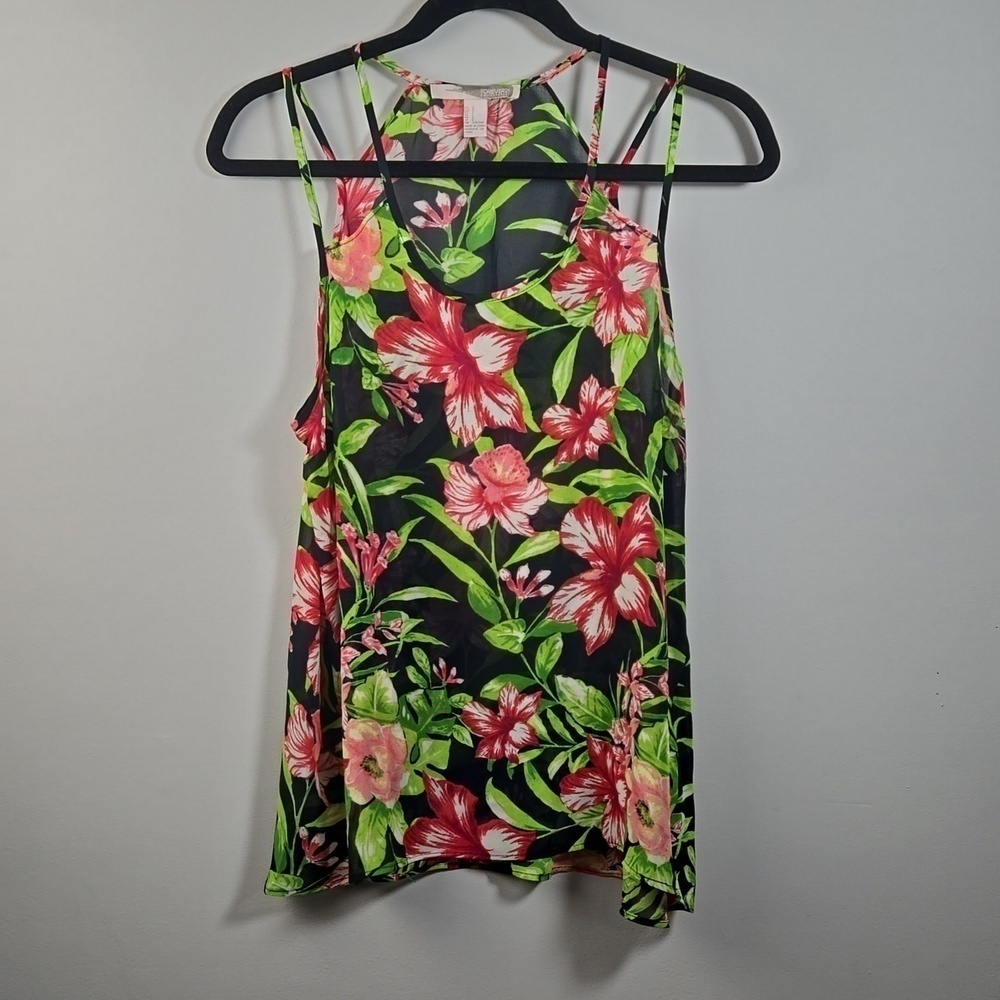 Forever 21 sheer floral top EUC